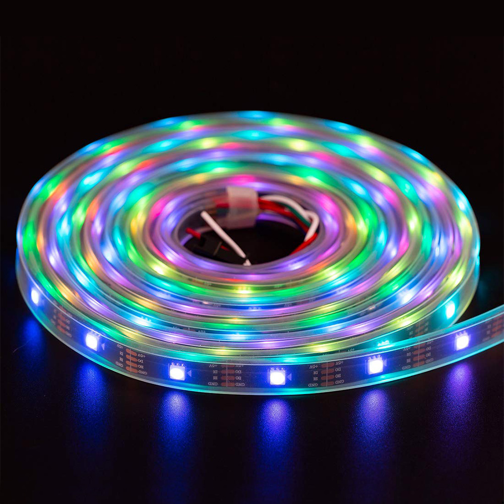 DC5V WS2813 (Upgraded WS2812B)  Breakpoint-continue 150 LEDs Individually Addressable Digital Strip Lights (Dual Signal Wires), Waterproof Dream Color Programmable 5050 RGB Flexible LED Ribbon Light, 5m/16.4ft
